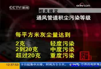 通风管道积尘污染等级