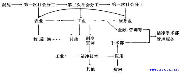 洁净手术部产品及服务新模式-图1社会分工的发展和演变示意